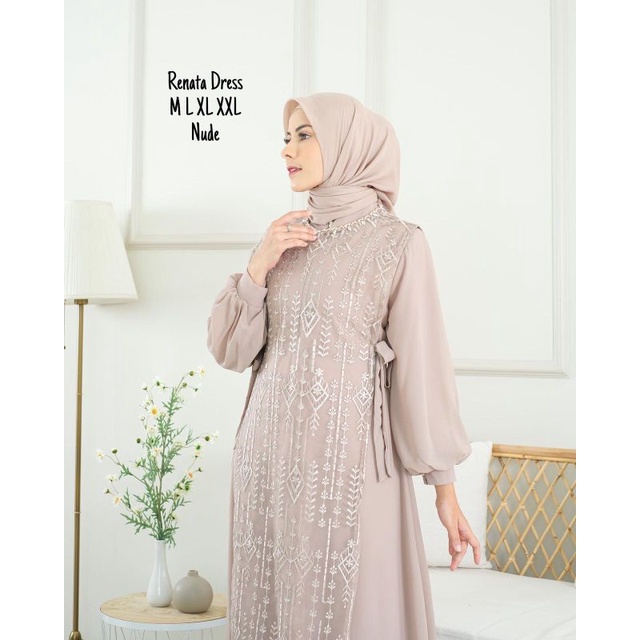 Gamis Tile Renata Modern / Gamis Kondangan / Gamis Mutiara / Gamis Pesta / Gamis / Gamis Wisuda / Gamis Tile / Gamis Kebaya Wanita