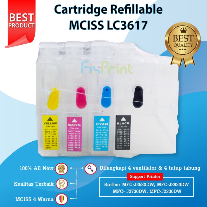 Cartridge CISS MCISS LC3617 Refill MFC J3530 J3530DW J3930DW No Chip