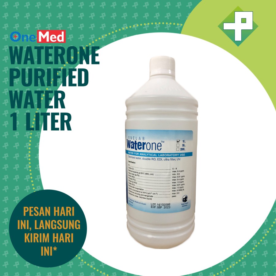 Waterone OneMed 1 Liter / Aquabides / Purified Water 1 Liter