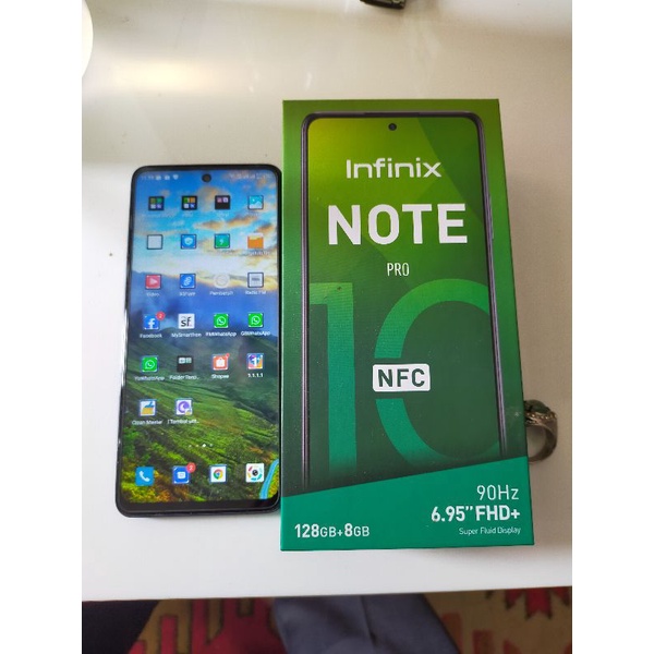 Infinix note 10 pro NFC ram 8/12gb layar big 6,95" grs 10 bln  fullset second bekas preloved