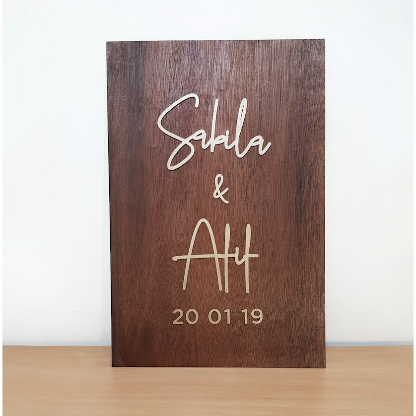 Welcome Sign 60 X 40 / Dekorasi Lamaran / Wooden Sign / Wedding Sign