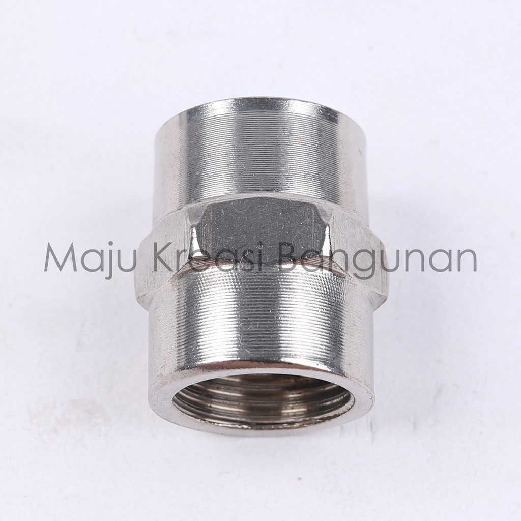 Double Nepel Sok Drat Dalam 1/2&quot; SOLIGEN Inch Inci Kuningan Sock Sambungan Keran Dobel Napel Pipa Kran 902