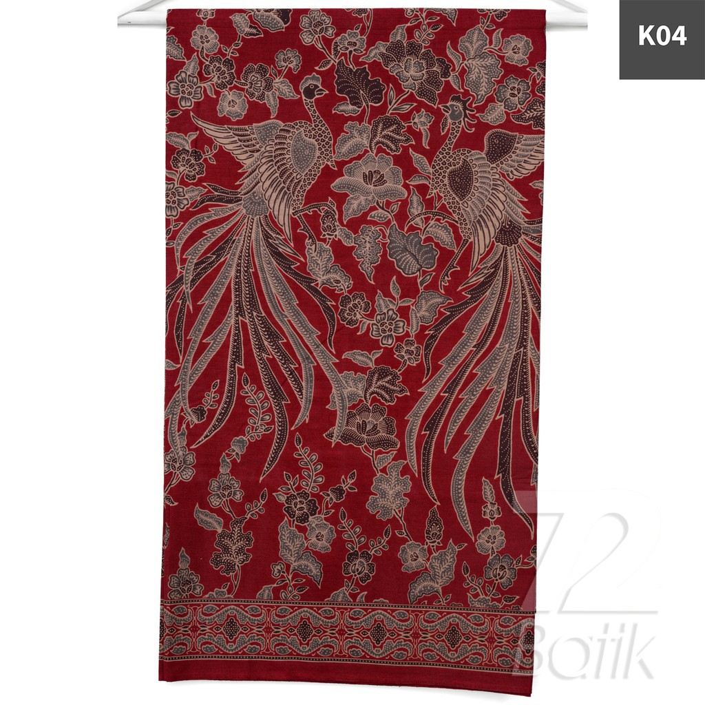 KAIN BATIK KATUN Premium Motif Dwi Cendrawasih Warna Merah Abang Coklat 722883 Cap 72 Jarik Jarit Samping Kebat Panjang Batik Katun Modern Premium Bahan Seragam Batik Pernikahan Kantor Keluarga Murah Kamen Jadi Batik Bali Lembaran