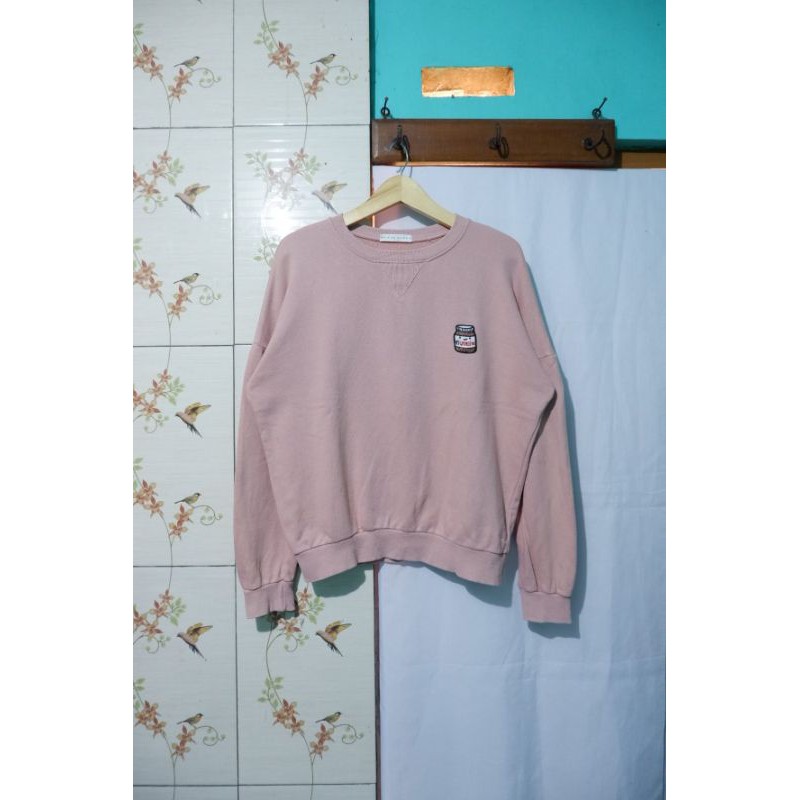 Black Sugar Nutella Peach Pink Semi Oversized Crewneck