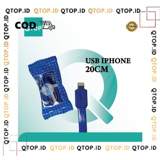 Kabel Charger QTOP CANDY 20cm Iphone [GARANSI]