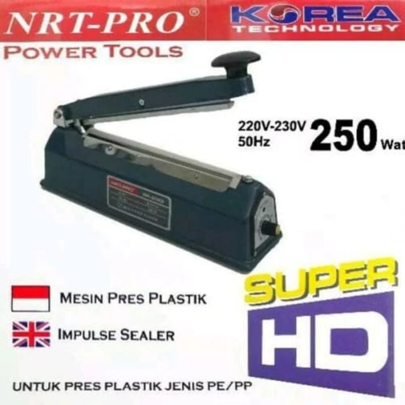 MESIN PRES PLASTIK 200MM 250WATT IMPULSE SEALER BODY BESI NRT PRO