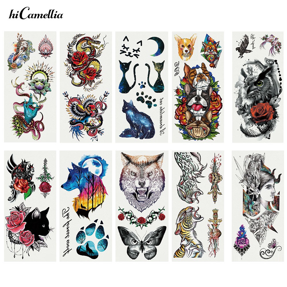 To Tato Sementara Tahan Air Seni Tubuh Kucing Burung Hantu