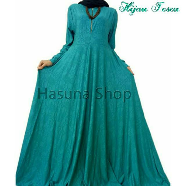 Baju Gamis Hijau Tosca - Jilbab Voal