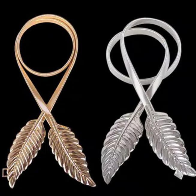 ks8h ikat pinggang/sabuk (belt) korea elastis model daun kembar kait besi wsdn