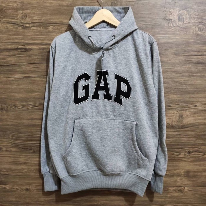 PRIA-SWEATER- SWEATER GAP BORDIR COWOK | HOODIE PRIA MURAH | JAKET GAP PREMIUM - ABU TUA, M