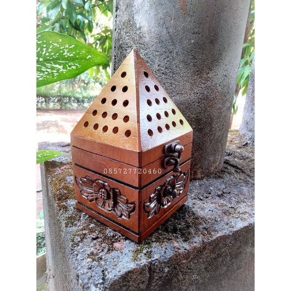 Mabkhara Tempat Bakaran Dupa Bukhoor Kerucut Kayu Jati