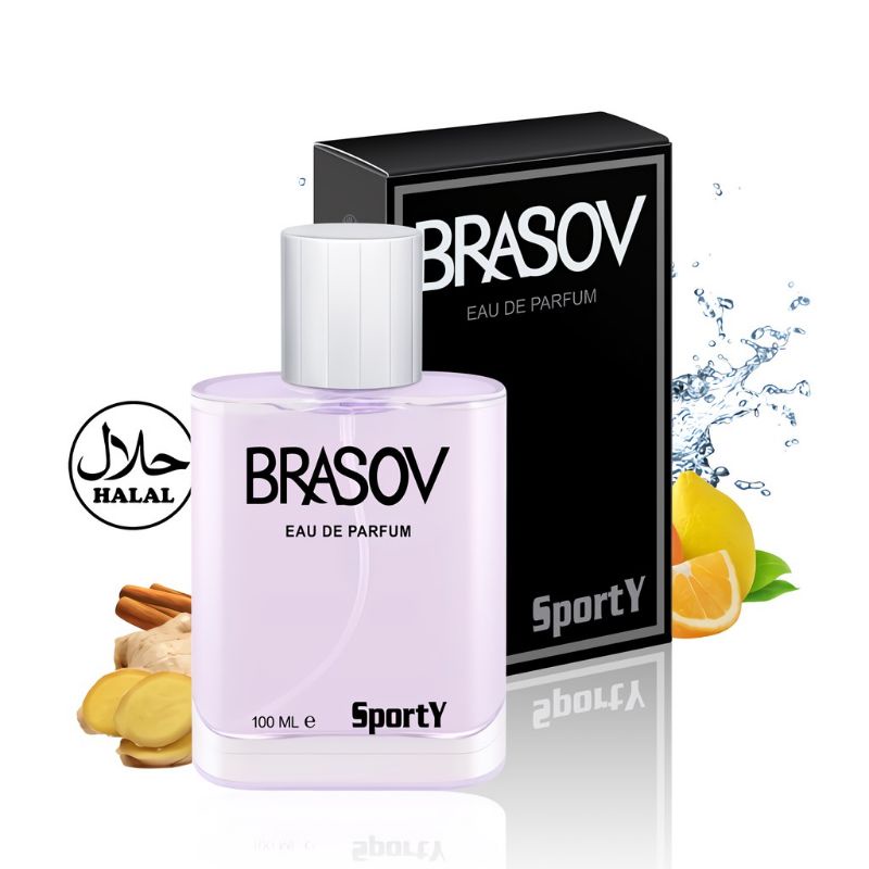 BRASOV Parfum Pria 100 ML Eau De Parfum HALAL Perfume Spray Lelaki EDP Sporty