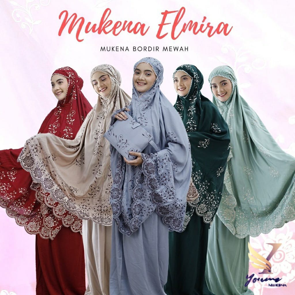 Mukena Dewasa Elmira Bordir Mewah / Mukena Elmira Bordir Premium Rayon Vinetian Terbaru 2022
