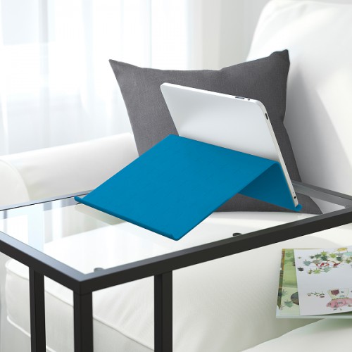 ISBERGET Stand tablet, putih / biru IKEA