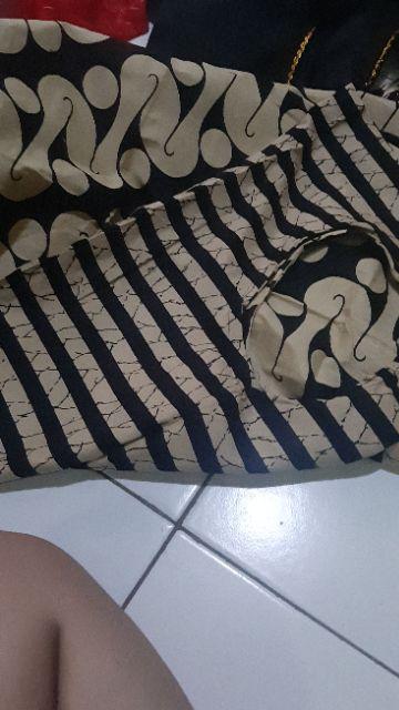 Outer Batik Vest Sogan Seling Lurik Kombinasi Model Rompi Wanita Katun Batik Print Classic  Aserehe