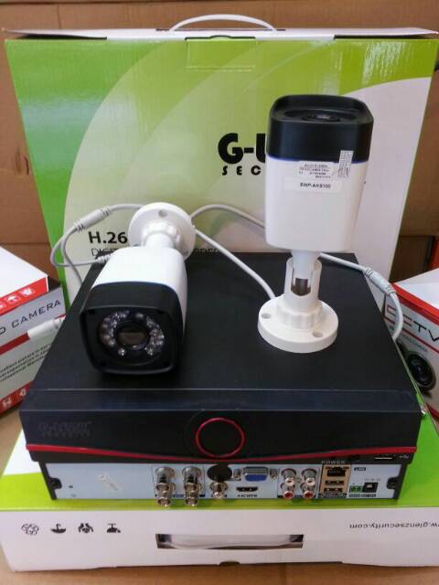 paket cctv 4 ch 2 kamera 1.3 megapixel komplit tinggal pasang