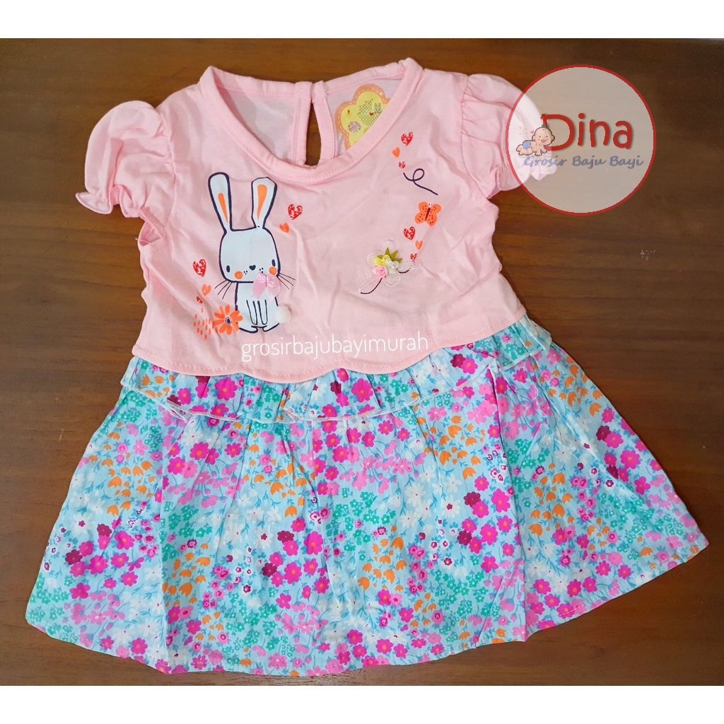 dress baju bayi LALA motif KELINCI