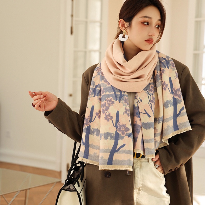 DAISY Syal Scarf Shawl Elegan Motif Import Cashmere