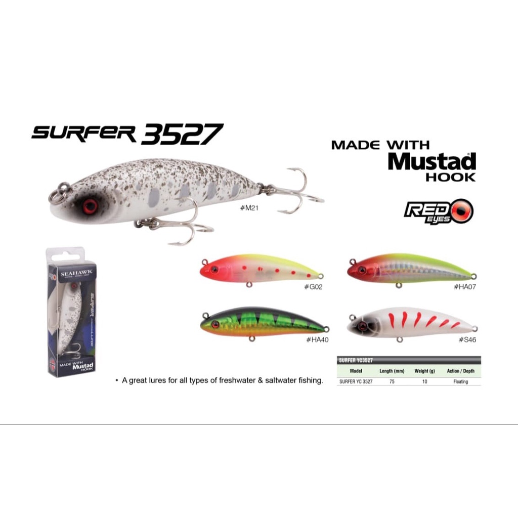 Lure SEAHAWK SURFER YC 3527 (7.5cm / 10gram) FLOATING