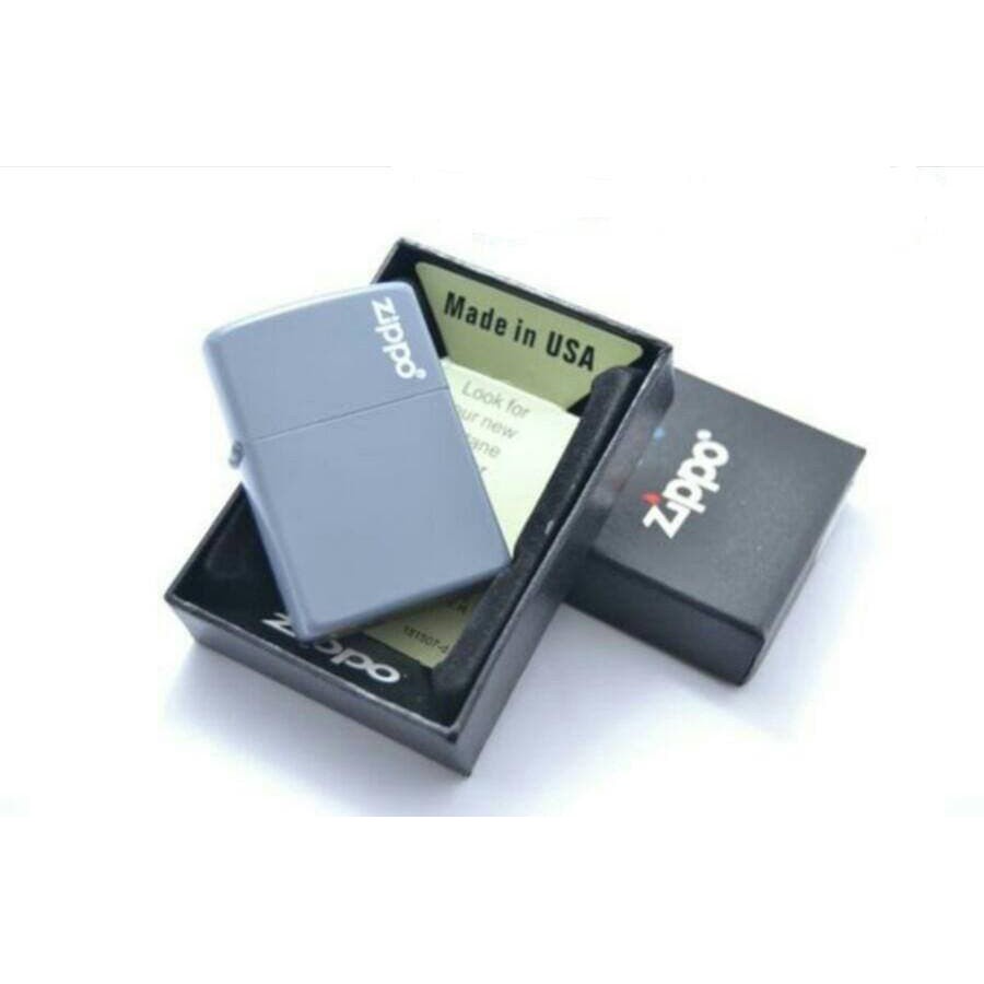 ZIPPO MATTE GREY ABU-ABU ABU ABU KW SUPER BOX MANCIS MURAH Baru