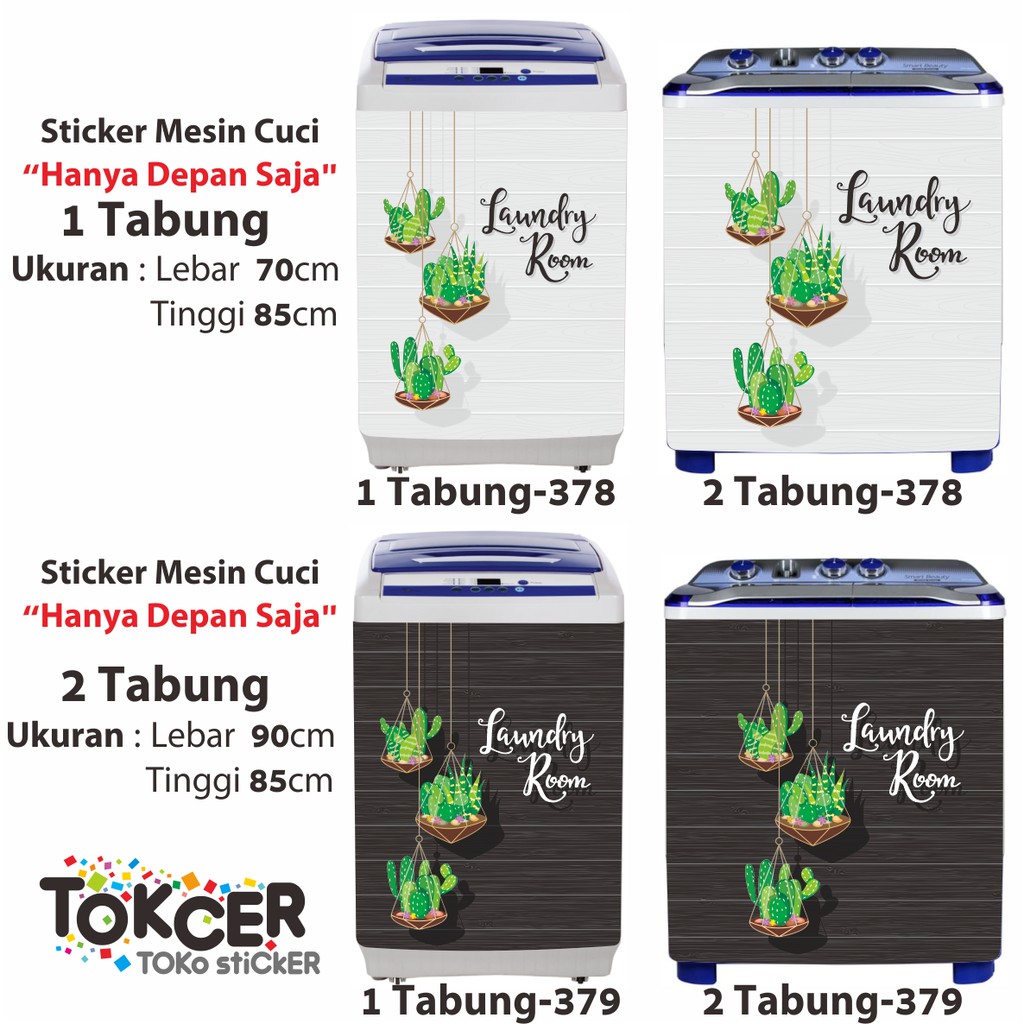 Stiker Mesin Cuci 1 dan 2 Tabung  KAKTUS