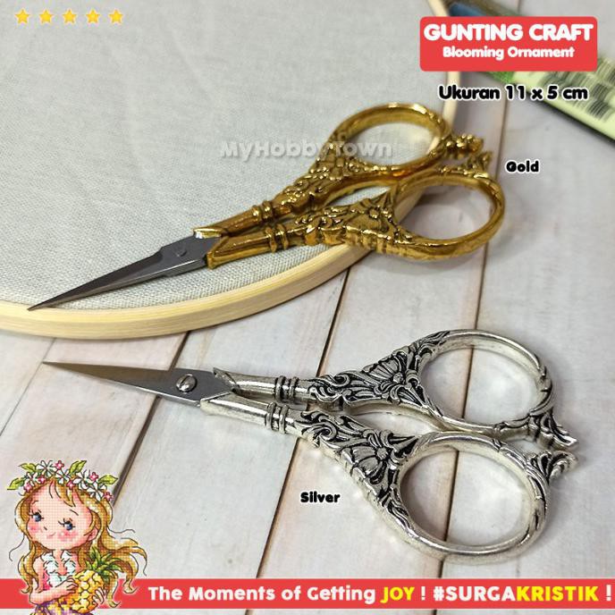 

[[BISA COD]] Gunting Craft Sulam Fancy Unik Blooming Ornament - Gold