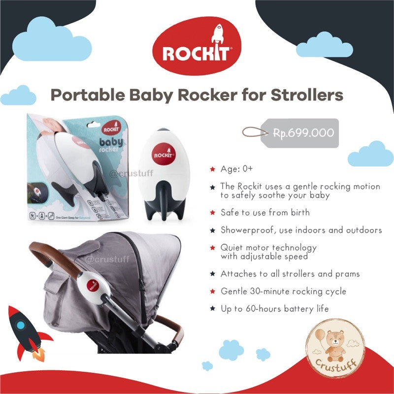 Rockit portable baby rocker for strollers/Alat goyang stroller otomatis