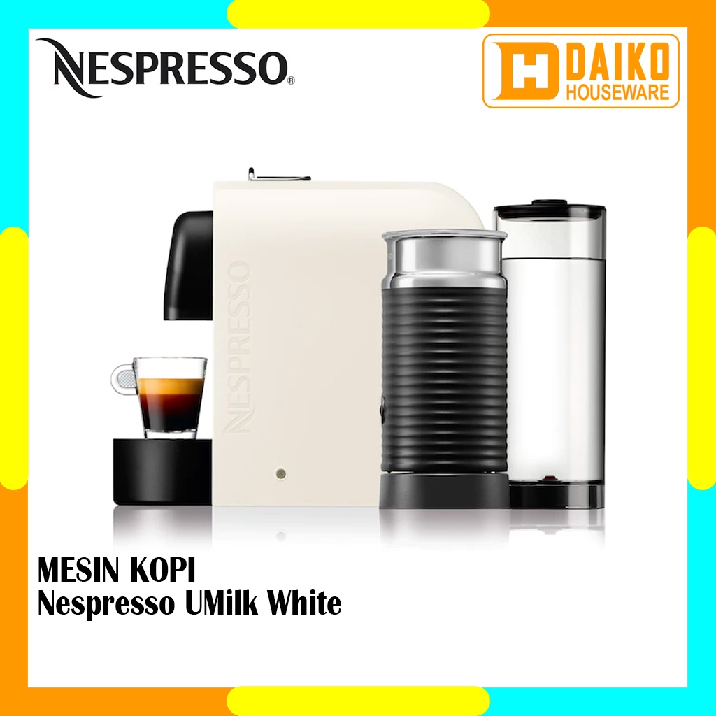 Mesin Kopi Nespresso UMilk White Coffee Machine With Aeroccino 3 Black Original Nespresso