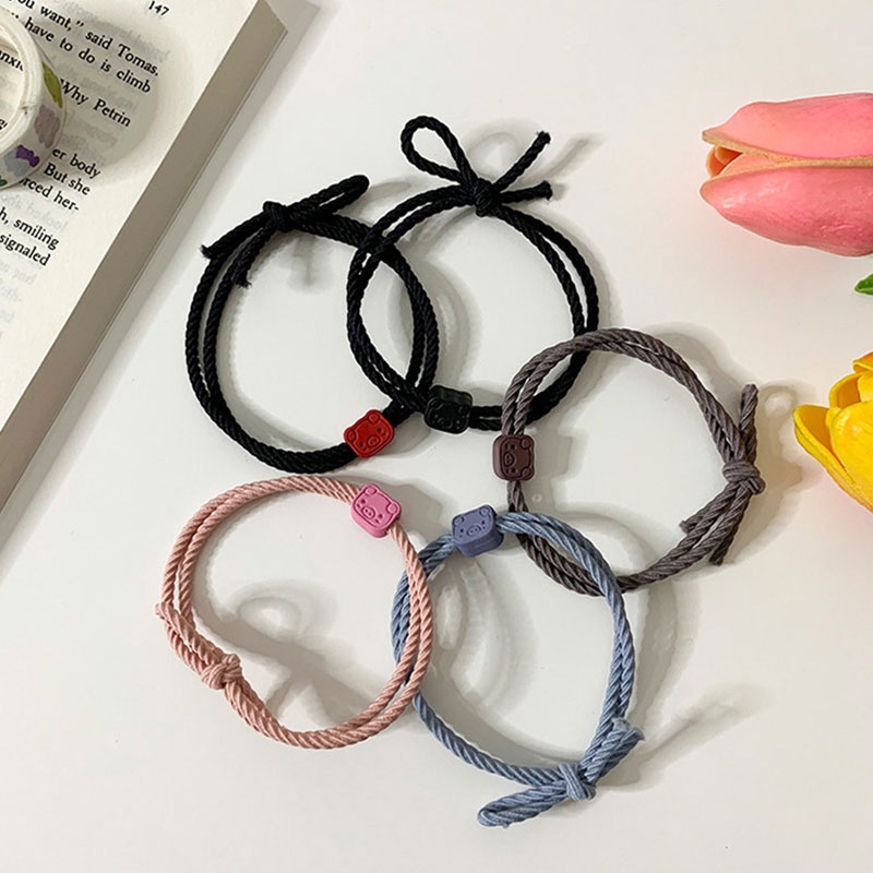 【Ready stock&amp;COD】1pasang / 2 pcs Gelang magnet sahabat Gelang Couple Gelang tali wanita Tali Karet Desain Astronot Untuk Unisex best friend fashion murah modis