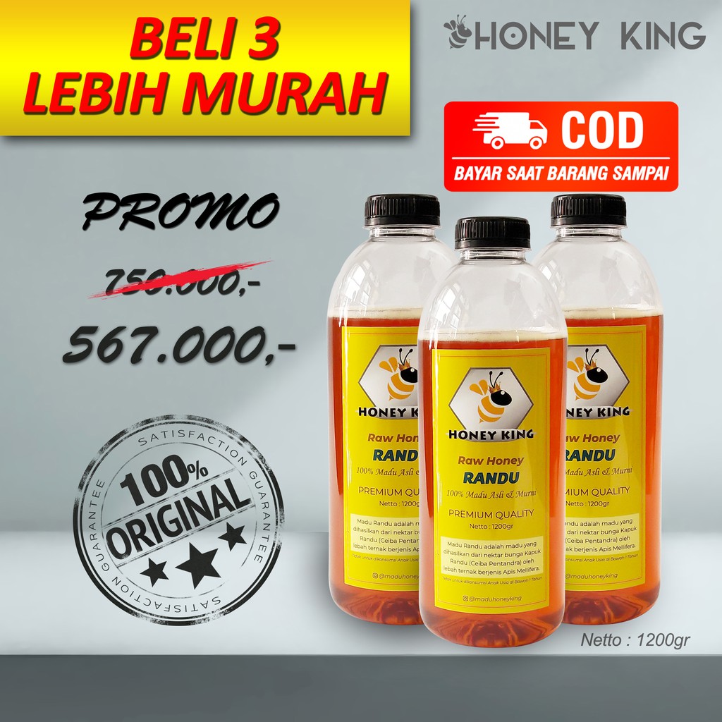 

Madu Asli Murni HONEY KING RANDU 1200gr 100% ORIGINAL (3 Bottles)