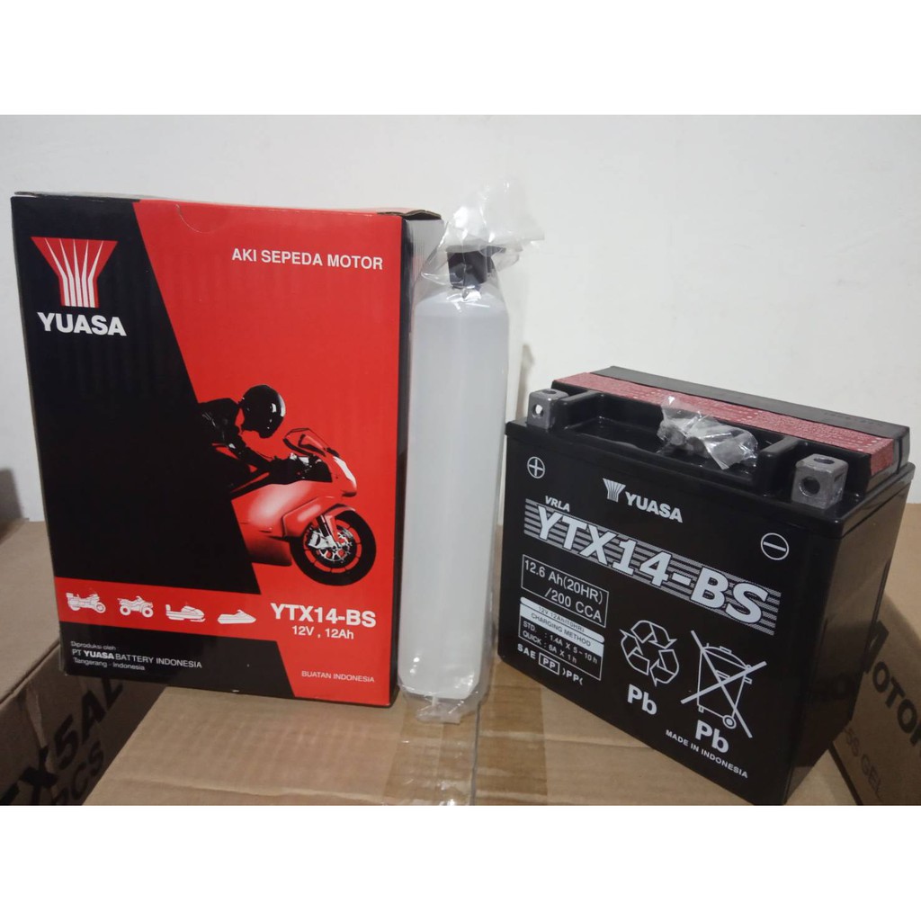 PROMO AKI MOTOR GEDE YUASA YTX14-BS YTX14BS MOGE