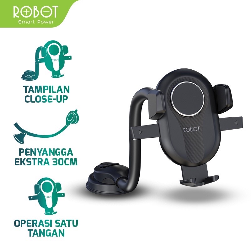 ROBOT Universal Car Holder RT-CH17 30CM Alumunium Tube with Stent - Garansi Resmi 1 Tahun