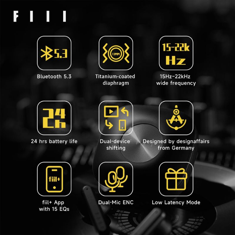 Fiil Key TWS Earbuds Earphones Bluetooth 5.3 Dual Mic ENC Dual Device Switching