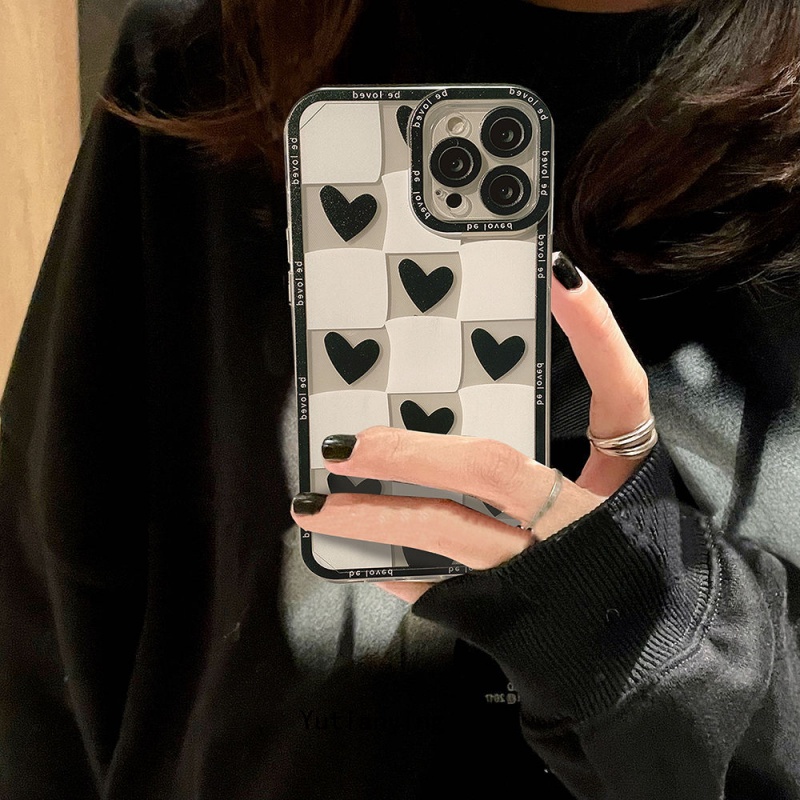 Soft Case Tpu Shockproof Motif Hati Untuk Iphone 11 12 13 Pro Max Xr X Xs Max Se 2020 7 8 6 6s Plus