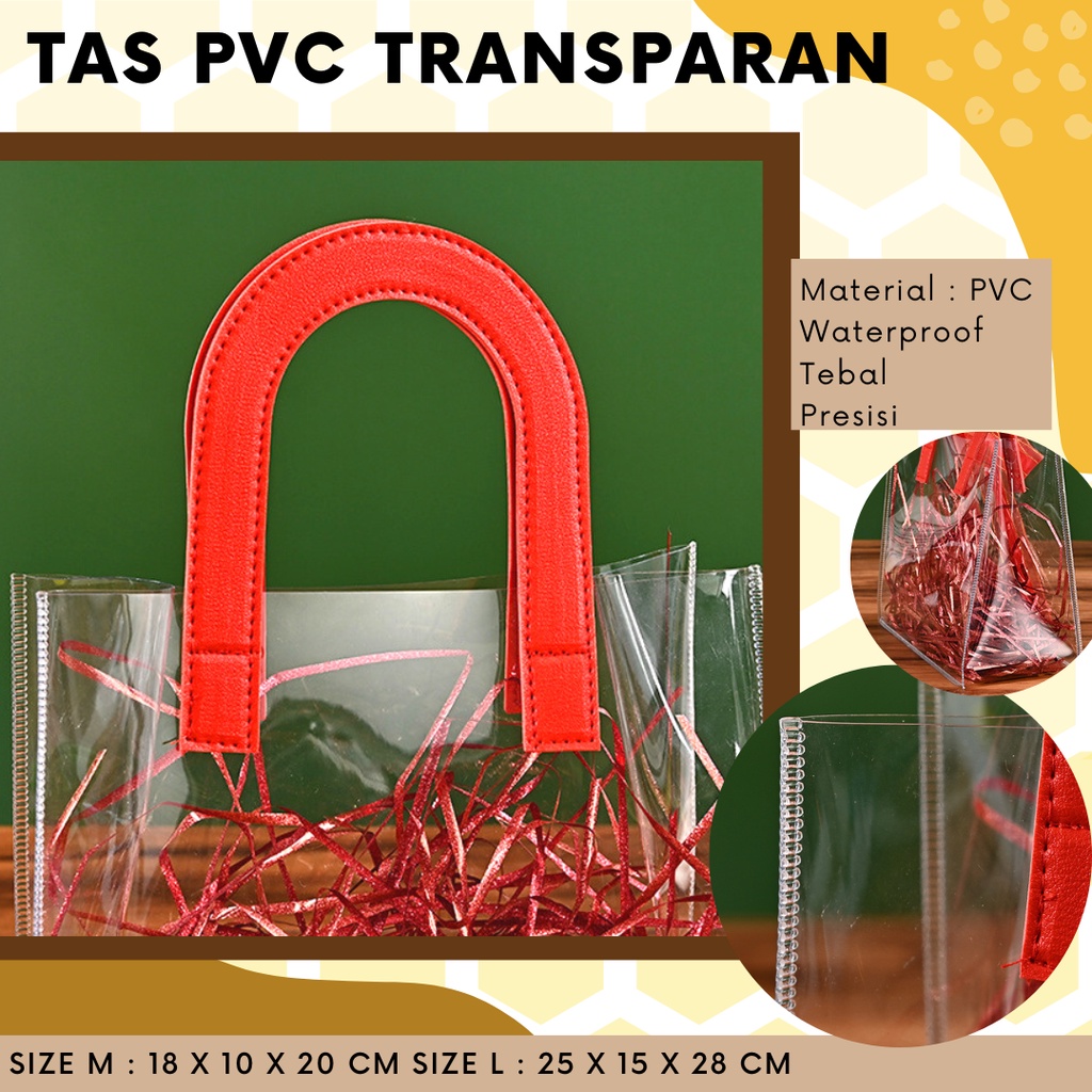 Tas PVC Transparan Multi Fungsi / Waterproof / Tebal / Hampers