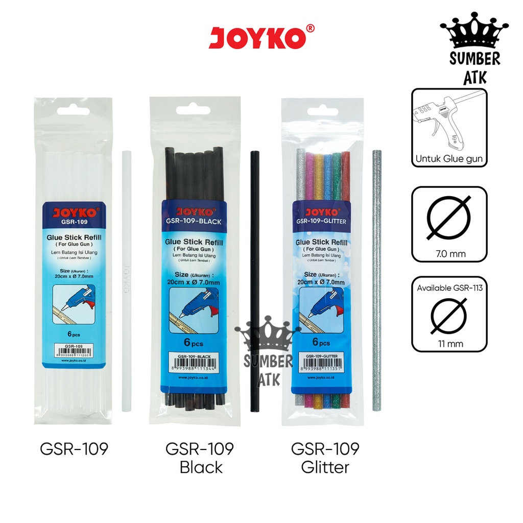 

Glue Stick Glitter Refill Lem Bakar Isi Lem Tembak Joyko GSR-109 Glitter