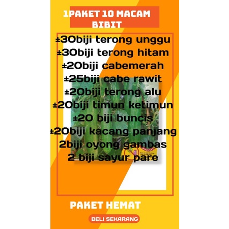 PAKET 10 JENIS BIBIT TANAMAN SAYURAN BUAH