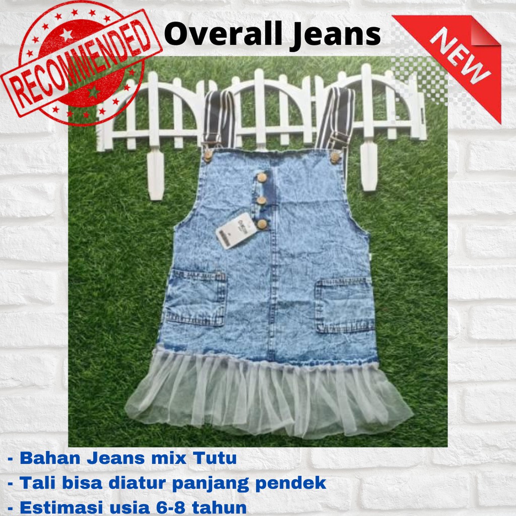 OVERALL JEANS ANAK PEREMPUAN OVERALL JEANS TUTU FASHION ANAK PEREMPUAN JEANS TUTU SABRINA ANAK CEWEK