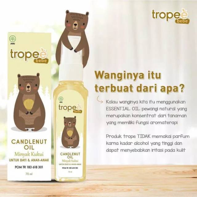 Tropee bebe candlenut oil / minyak kemiri kukui oil