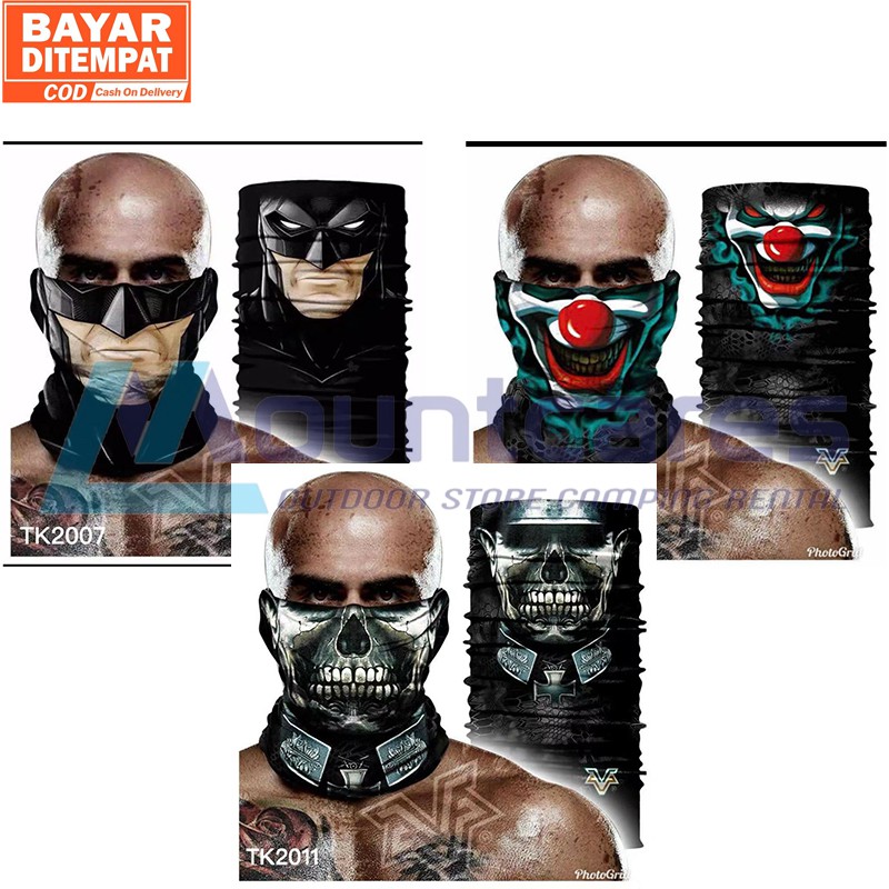 COD Baff MOTIF KARAKTER Masker Bandana balaclava Rider Tengkorak skull rahang seamless tanpa jahitan