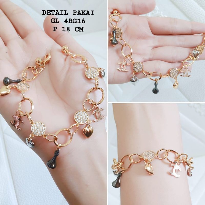 Perhiasan Gelang Tangan Wanita Terlaris Model Mirip Perhiasan Asli