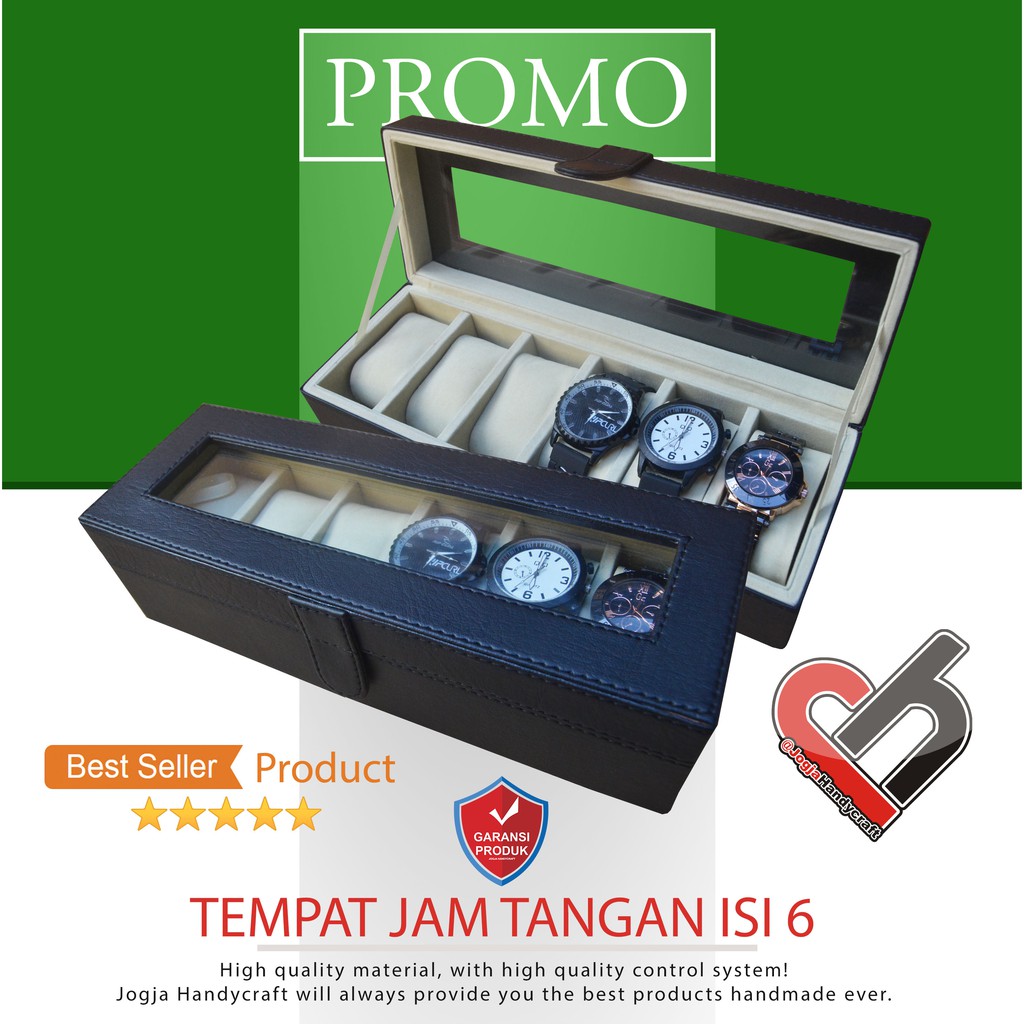Box Tempat Jam Tangan Isi 6 – Kotak Penyimpanan Jam Kulit Elegan - Watch Box Organizer