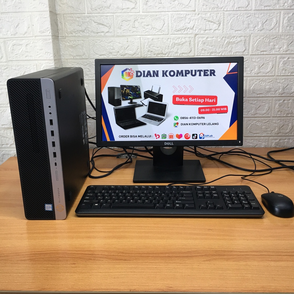 Fullset Komputer HP Core i7-6700 EliteDesk 800 G3 SFF Render Gaming