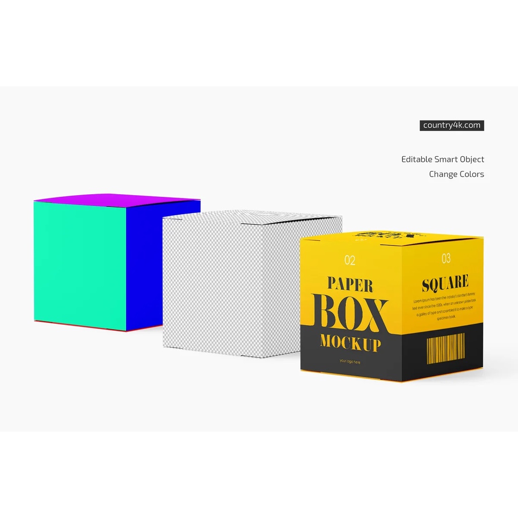 Paper Box Mockup Set