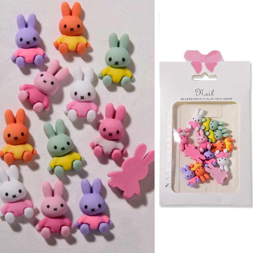 [Elegan] Kartun Perhiasan Kuku DIY Kawaii Donat Manicure Bunny Nail Aksesoris Es Krim Kuku Dekorasi