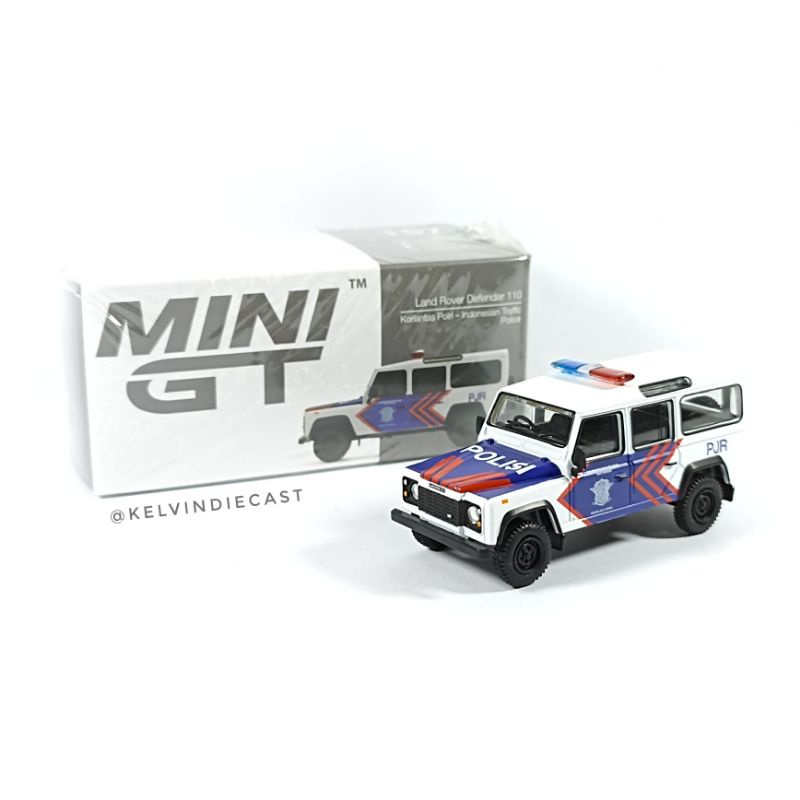 Diecast 1/64 Mini GT MiniGT 157 Land Rover Defender 110 Korlantas Polri - Indonesian Traffic Police 
