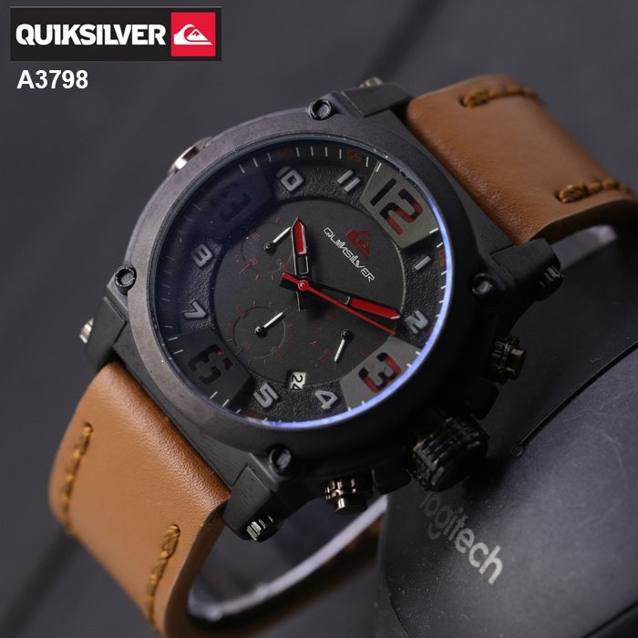 Jam Tangan Pria/Cowo Quiksilver Ocean Chrono Kulit - Kode A3798, A3799, A3800