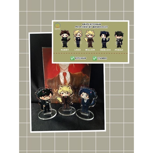 MORIARTY THE PATRIOT KEYCHAIN & STANDEE FANMERCH ㅡbaca deskripsi. (William James Moriarty, Sherlock 