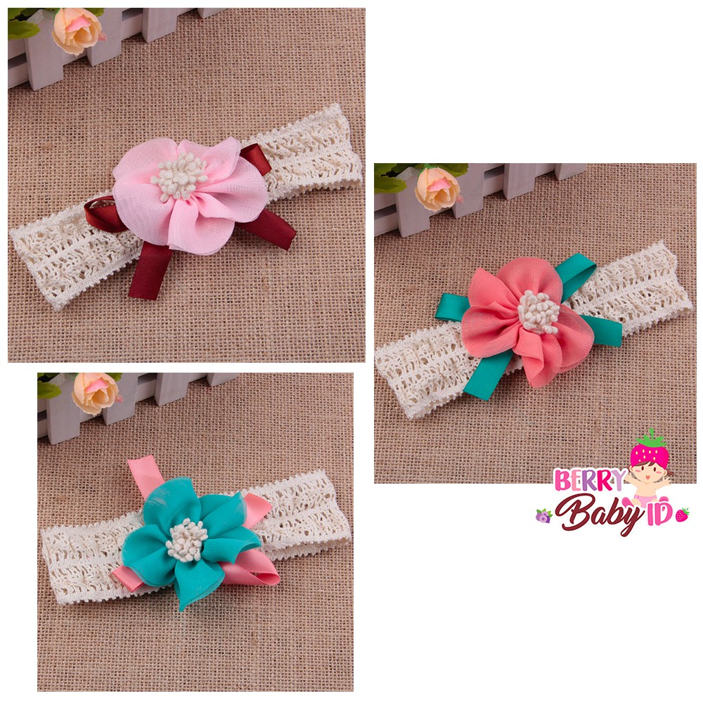 YooBerry Pita Anak Bando Bandana Bayi Korea Pretty Flower Sachi Baby SAA008 Berry Mart