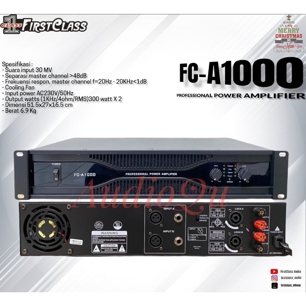 POWER AMPLIFIER FIRSTCLASS FCA 1000 FC A1000 FCA1000 ORIGINAL